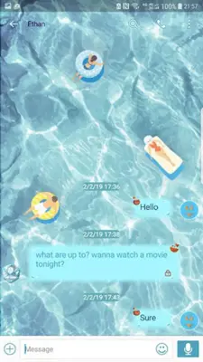 Leisurely sea skin for Next SMS android App screenshot 2