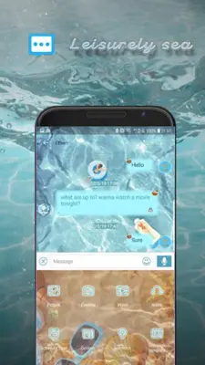 Leisurely sea skin for Next SMS android App screenshot 4